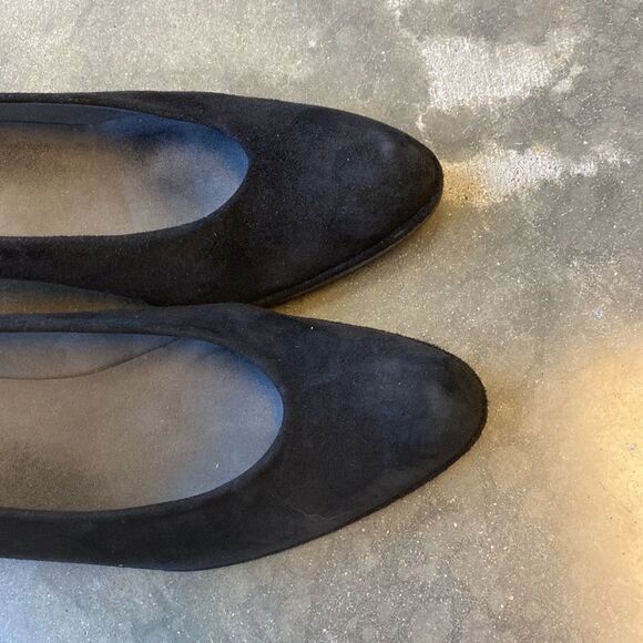 Stuart Weitzman 7 suede wedge heels black - Picture 9 of 9